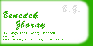 benedek zboray business card